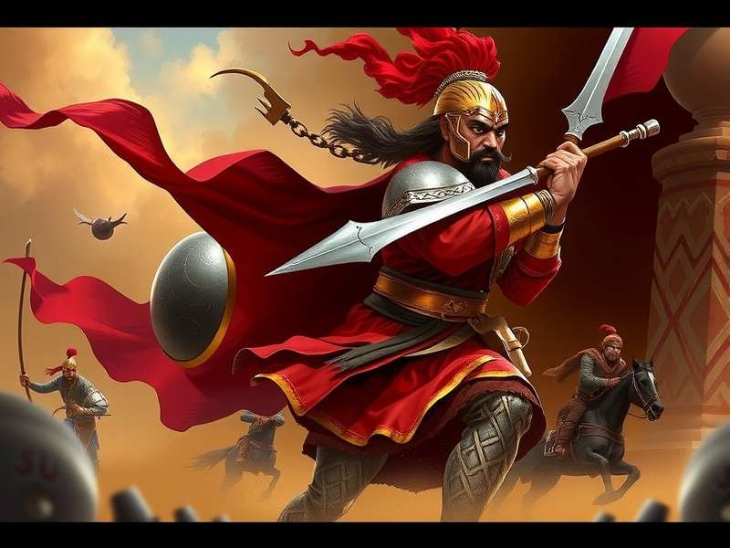 Rajput Mace Warrior Combat Scene Rajput Mace Warrior Combat Scene